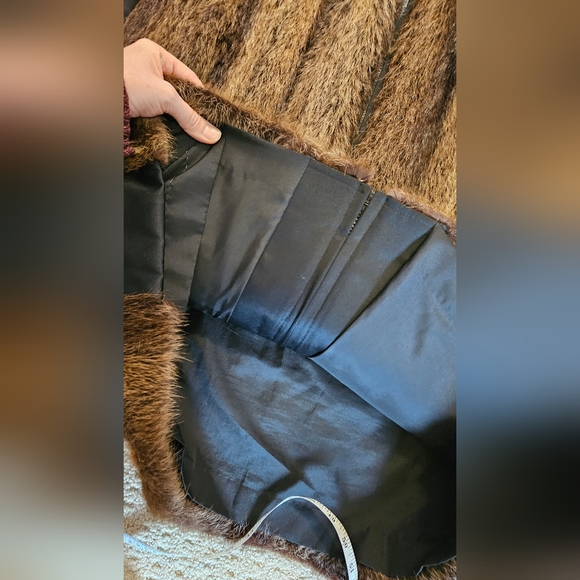 Vintage Real Nutria Fur Coat - Fur vest with sleeves hand-sewn on - Picture 9 of 11